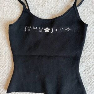 Elegant Black Women's Camisole with Graphic Design